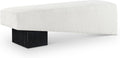 Meridian Furniture 22058Cream Alora Collection Art Deco Bench with Soft Cream Polyester Fabric, Black Finish Solid Wood Frame, 60.5' W x 18' D x 18' H, Cream