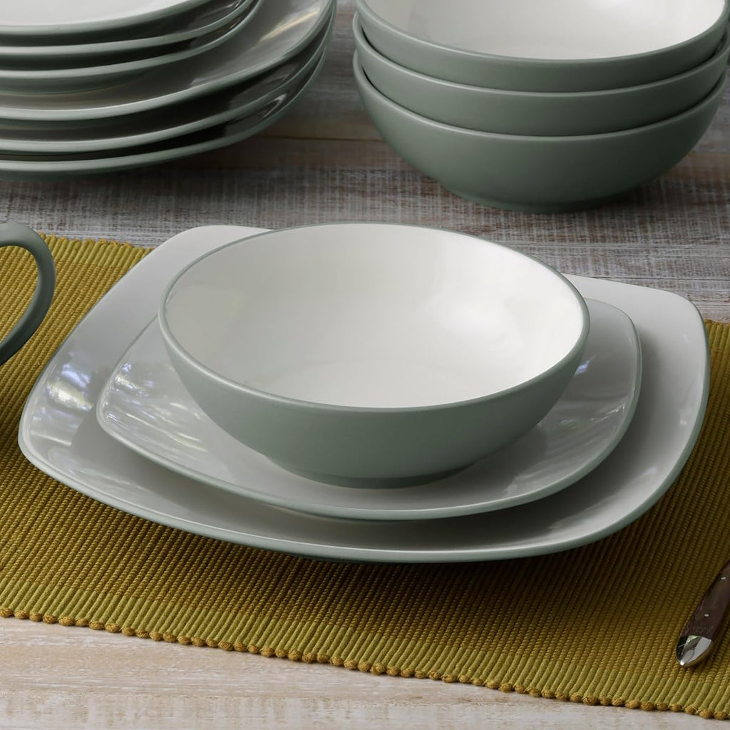 Noritake Colorwave Green 16-Piece Square Set, Service for 4 in Green