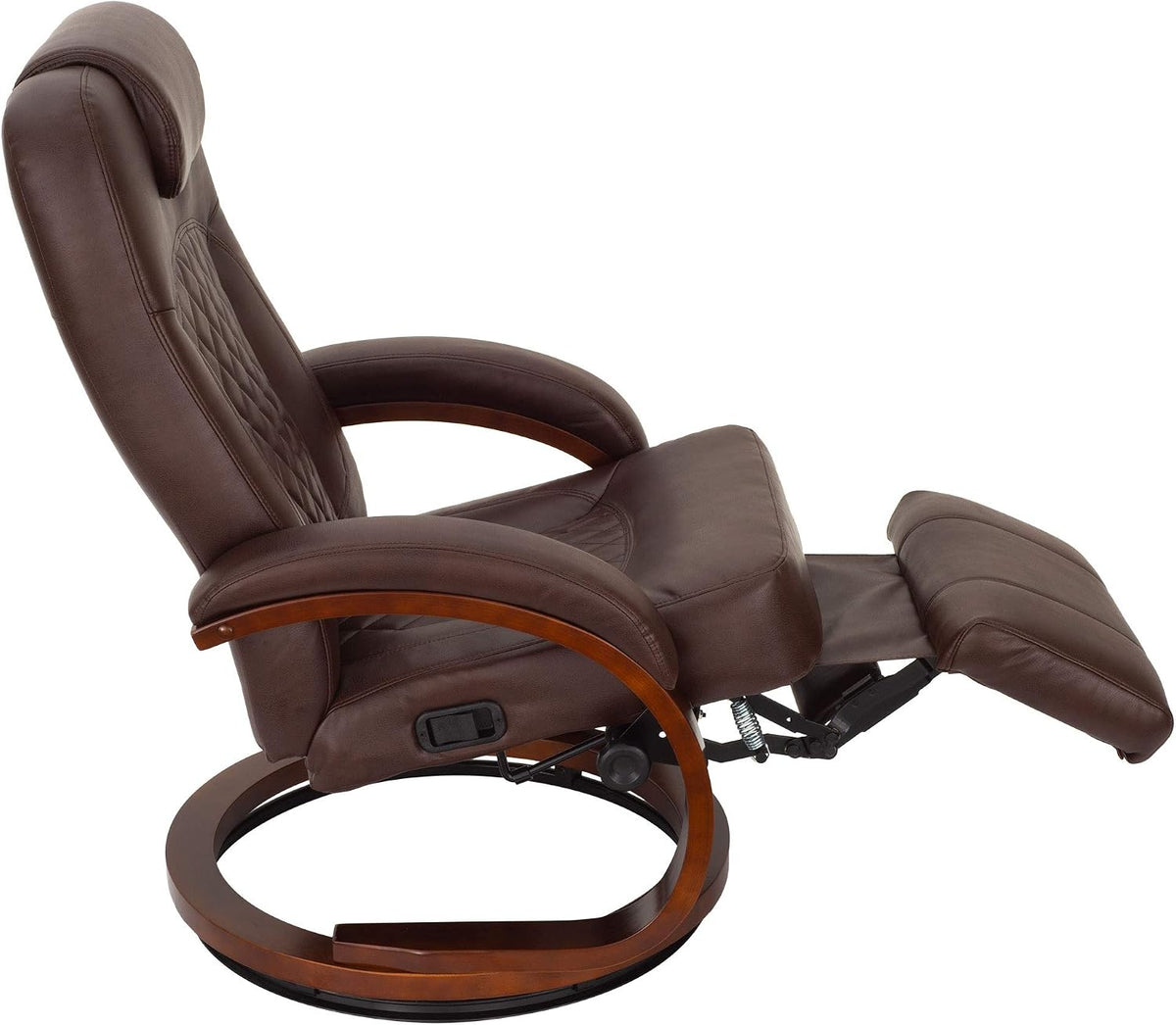 RecPro Nash 28' RV Euro Chair Recliner | Modern Design | RV Furniture | Swivel Base | Recliner Chair (2 Chairs, Mahogany)