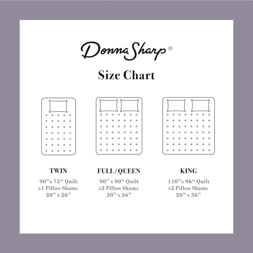 Donna Sharp Lexington- Queen Quilt Set, Measures 90 x 90, Includes 1 Quilt and 2 Standard Shams, Machine Washable