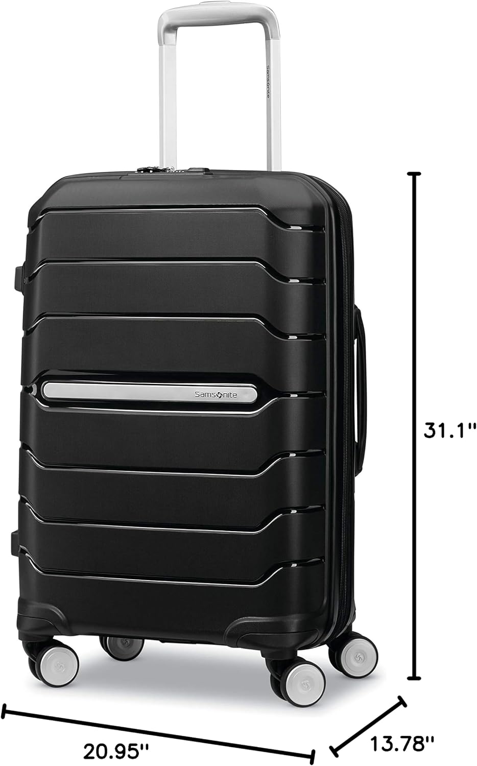 Samsonite Freeform Large Checked Luggage with Dual 360° Spinner Wheels - TSA Lock, Airline-Approved - Lightweight Durable Polypropylene Expandable Hardshell - Black