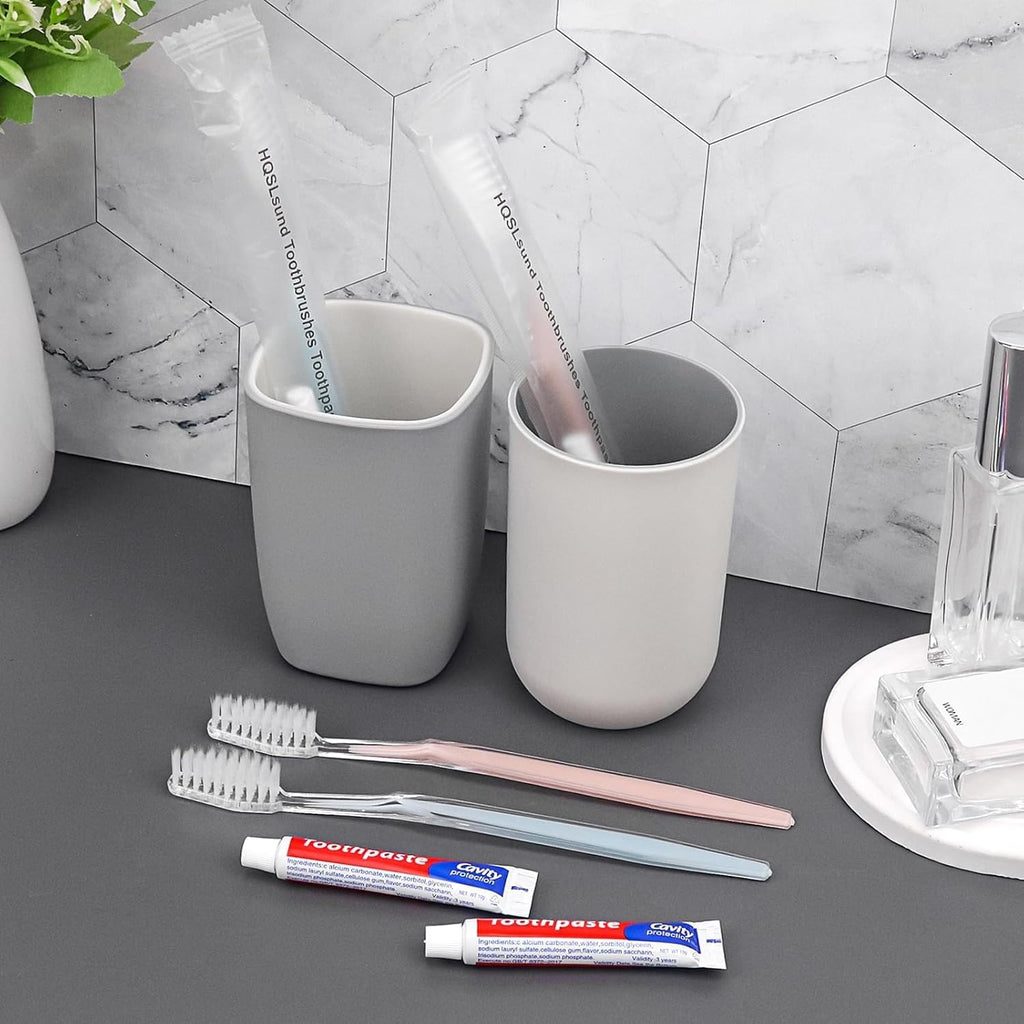 500pcs Disposable Toothbrushes, 2 Color, Travel Toothpaste for Homeless, Airbnb, Hotel