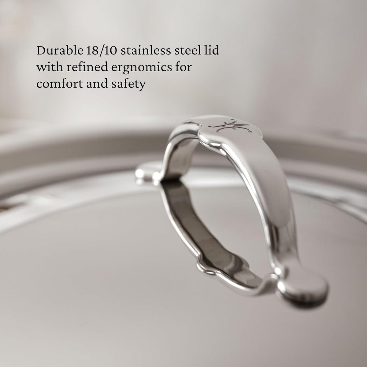 Hestan ProBond Luxe 9-Quart Polished Professional Clad Stainless Steel Rondeau with Lid