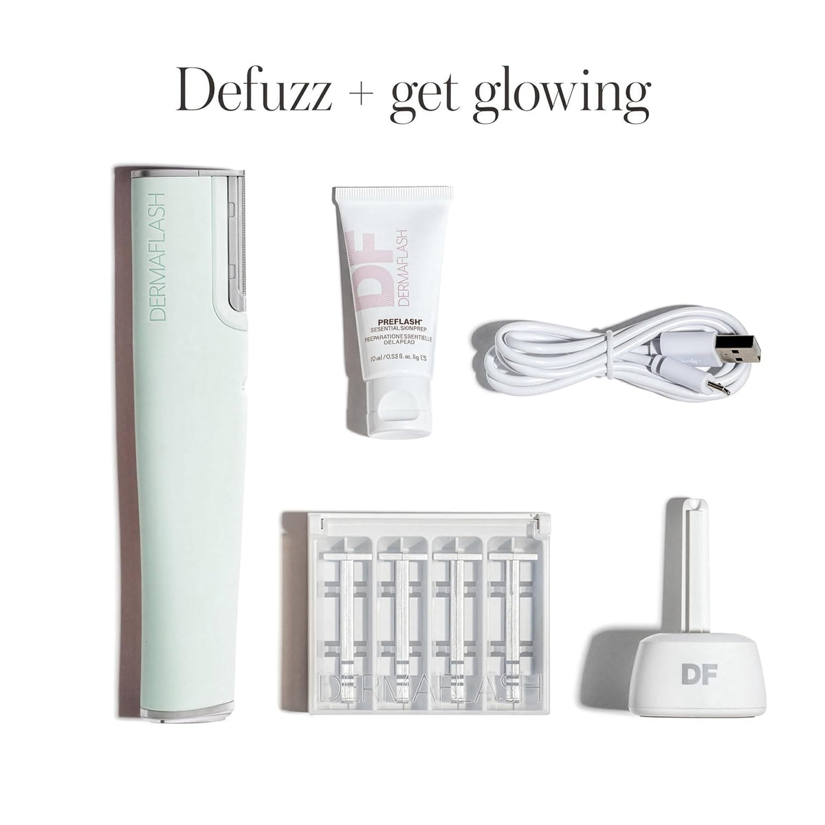 DERMAFLASH LUXE+ Sonic Dermaplaning Tool for Face Peach Fuzz Removal, Anti-Aging and Exfoliation