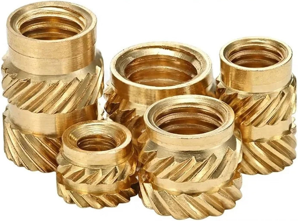 Brass Knurled Nuts 300pcs M5 M6 Heat Threaded Insert Nuts Brass Hot Melt Molding Knurled Metal Copper Lock Nut for 3D Printer(M6x9.5x9.5 (300pcs))