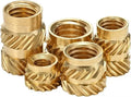 Brass Knurled Nuts 300pcs M5 M6 Heat Threaded Insert Nuts Brass Hot Melt Molding Knurled Metal Copper Lock Nut for 3D Printer(M6x10x9 (300pcs))