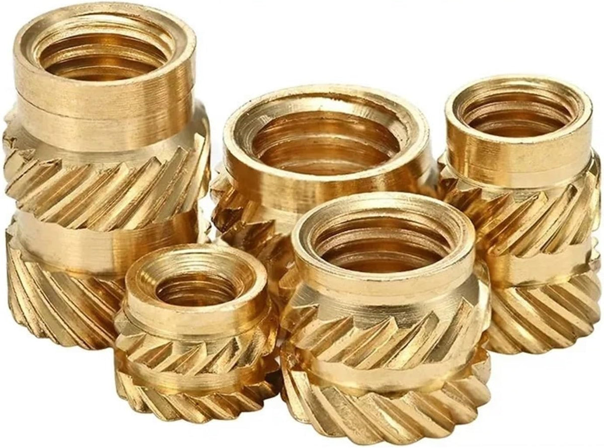 Brass Knurled Nuts 300pcs M5 M6 Heat Threaded Insert Nuts Brass Hot Melt Molding Knurled Metal Copper Lock Nut for 3D Printer(M6x10x9 (300pcs))