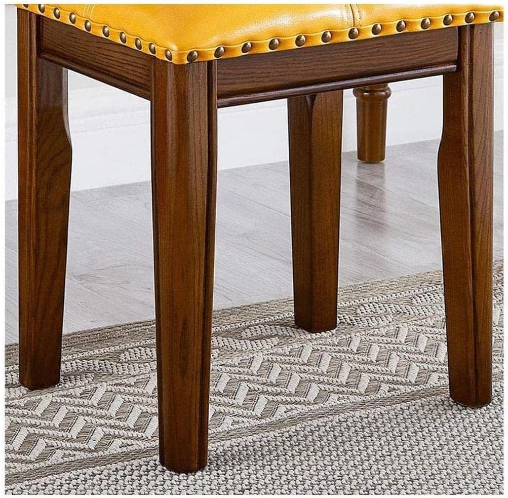 Vanity Benches,Leather Footstools, Piano Stool, Living Room and Bedroom Desk Stools(Yellow)