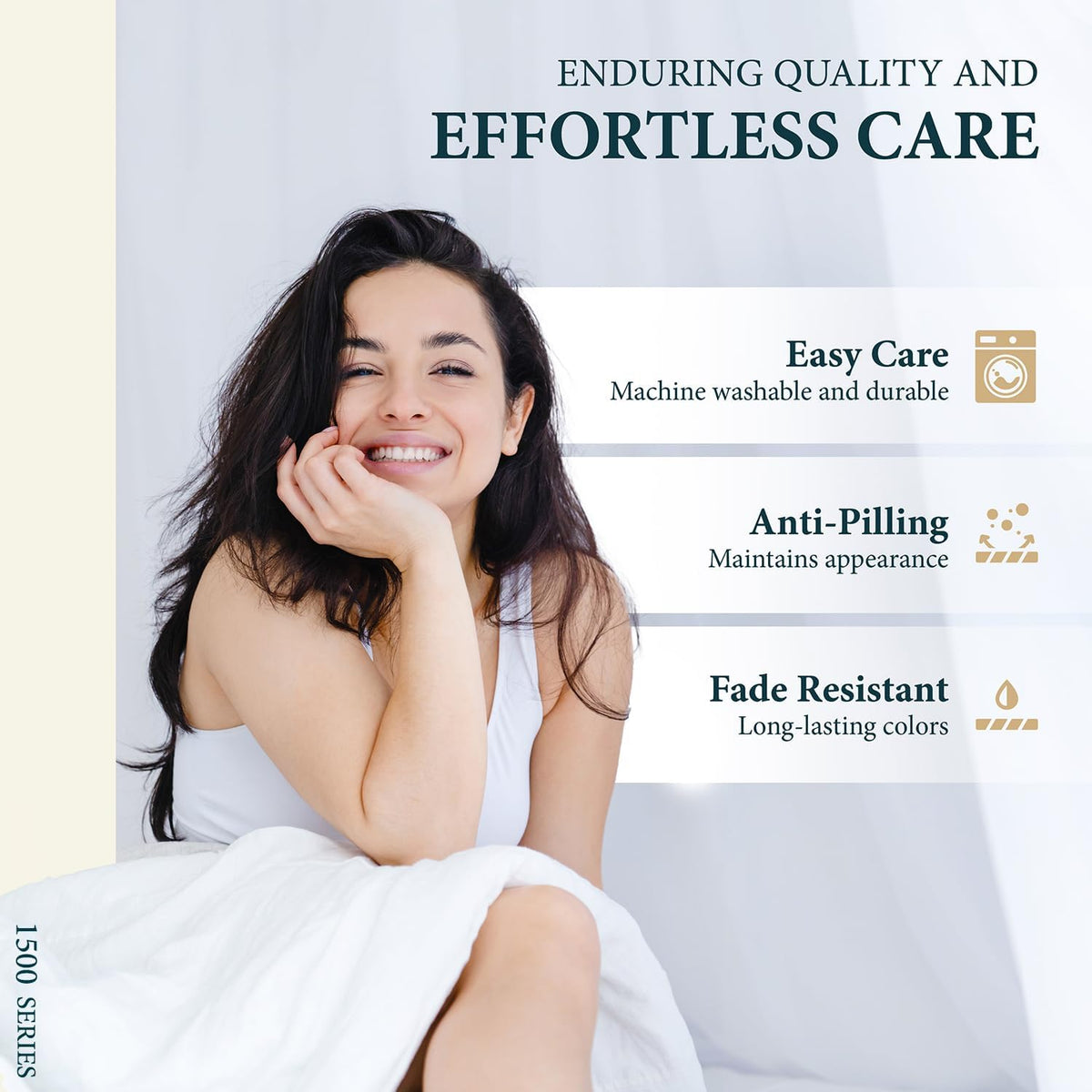 100% Egyptian Cotton Sheets King Size - Luxury 1500 Series Prestige Collection King Sheet (4 PC, Dark Grey), Soft, Cooling, Sateen Weave, Hotel Bedding, 17' Deep Pocket Bedsheet