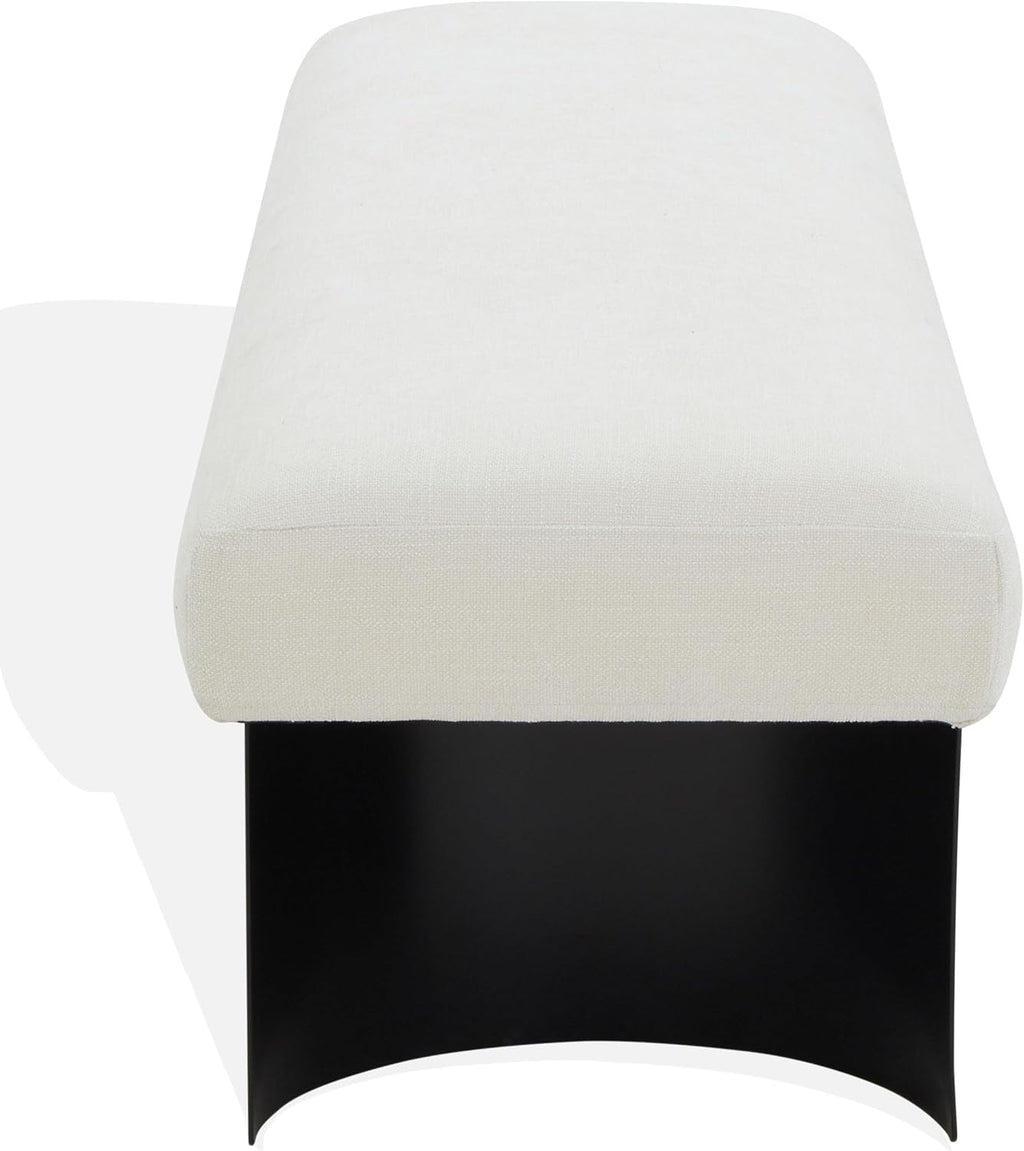 SAFAVIEH Couture Collection Raelee Modern Contemporary White/Black Metal Legs Bench