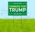 Farmers for Trump (18' x 24') Yard Sign, Quantity Discounts, Multi-Packs, Includes Metal Step Stake, Bandit, New, Advertising, USA