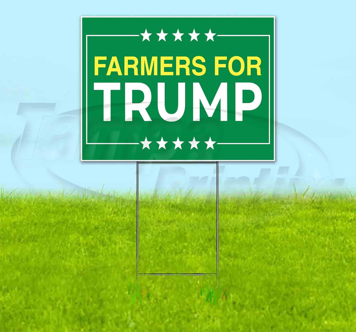 Farmers for Trump (18' x 24') Yard Sign, Quantity Discounts, Multi-Packs, Includes Metal Step Stake, Bandit, New, Advertising, USA