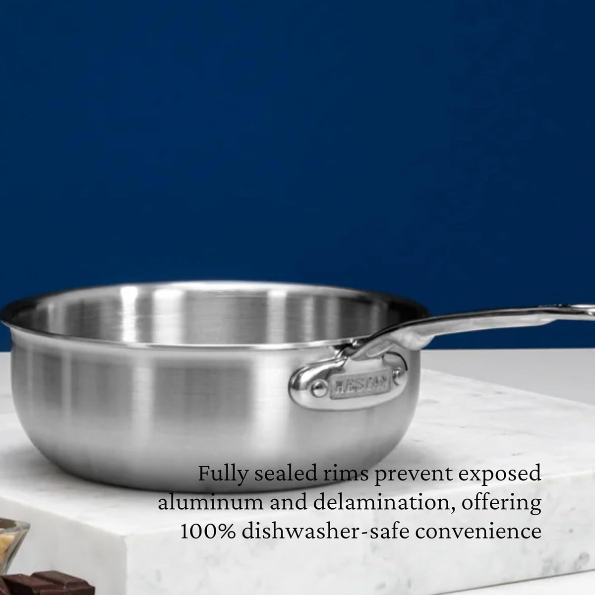 Thomas Keller Insignia by Hestan - 2 Quart Saucier Pan with Lid, Commercial Clad Stainless Steel, Induction Compatible, Oven Safe - Professional Cookware