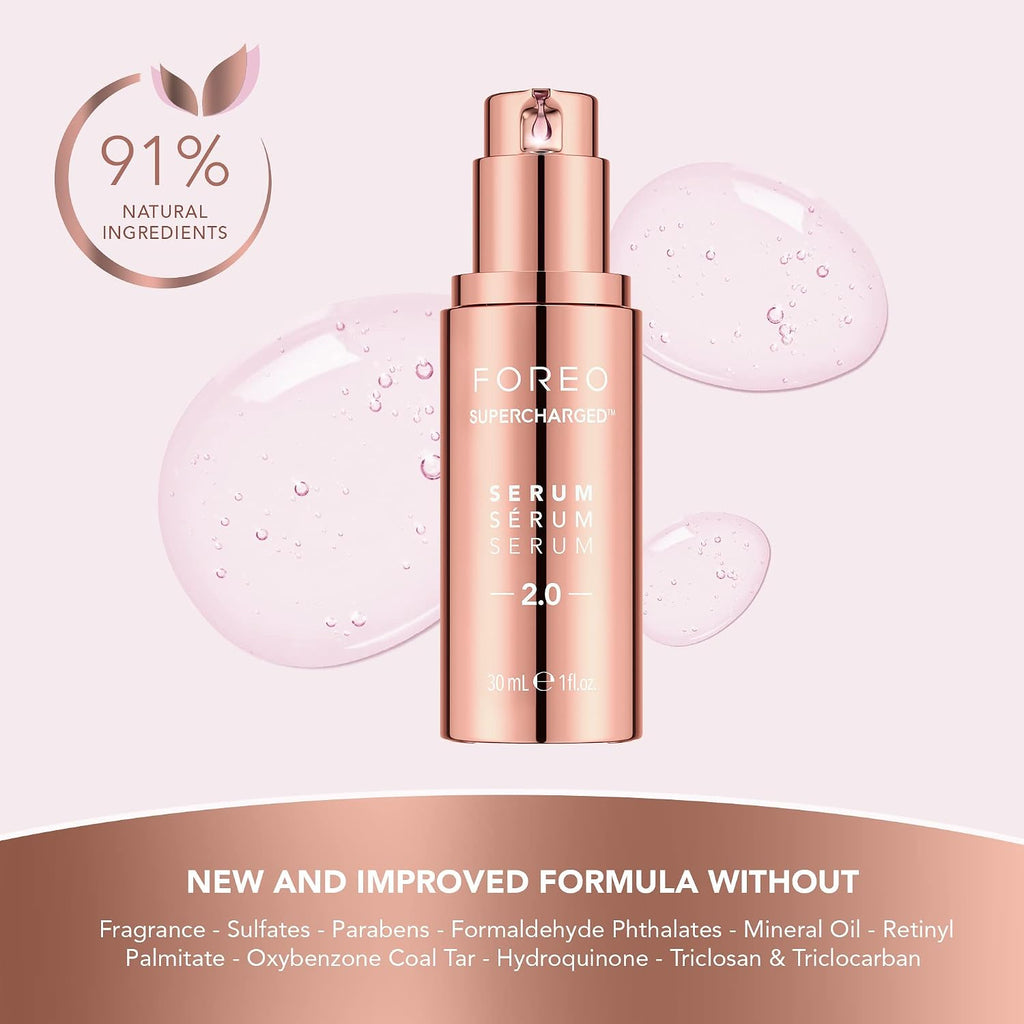 FOREO Age-Defying Bear Bundle - Bear Microcurrent Facial Device + 2 x Conductive Serum 1 fl.oz. - Anti Aging Face Massager - Skin Care Tools Set for an Instant Face Lift - Fuchsia