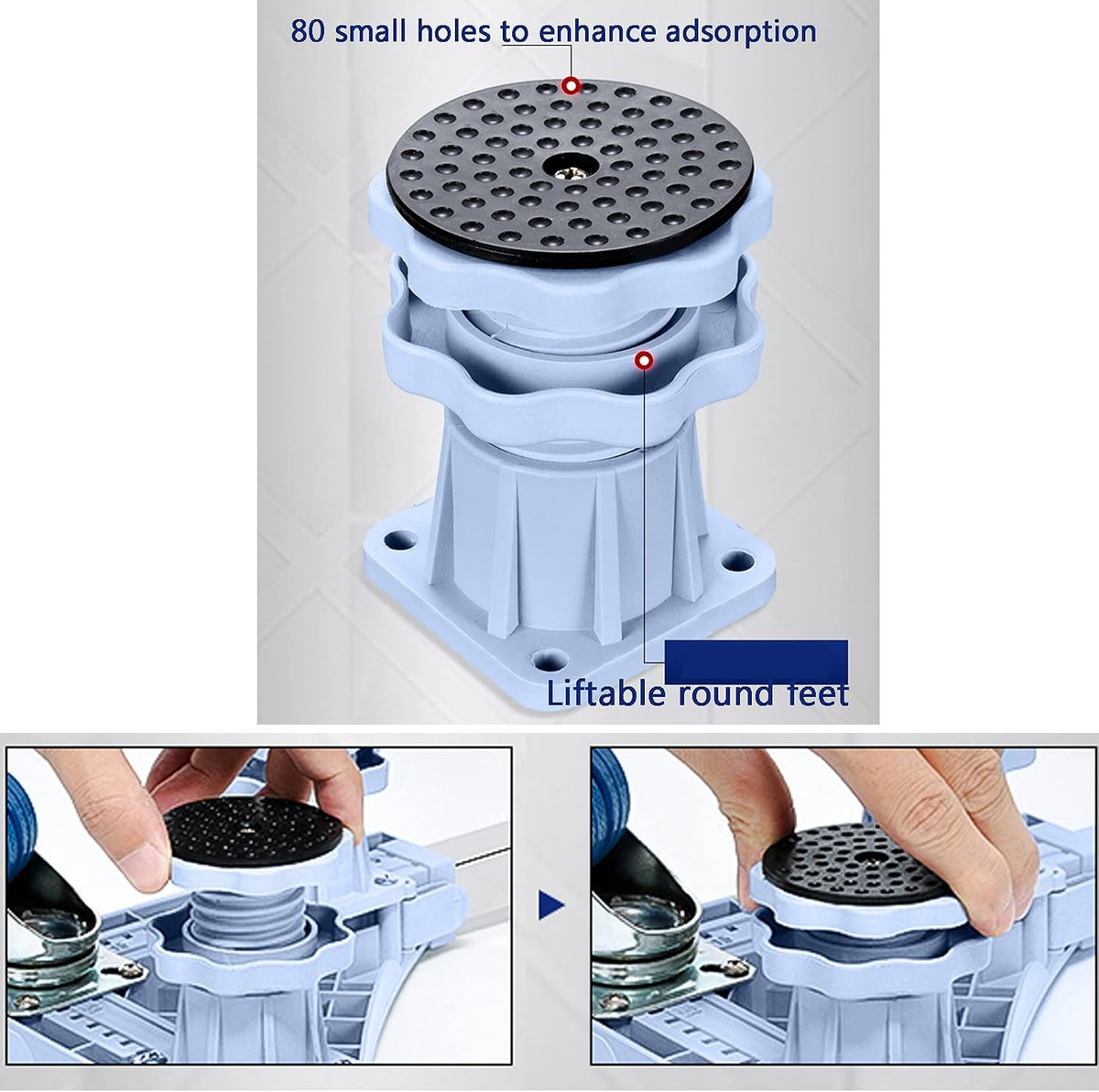 Washing Machine Mini Fridge Stand Universal Adjustable Movable Furniture Dolly Base,for Heavy Appliances Like Washers,Refrige and Dryers,with 4×2 Swivel Wheels + 8 Strong Feet