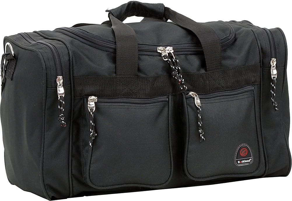 Rockland Duffel Bag, Black, 18.5 in X 10.5 in X 8.5 in (Pack of 12)