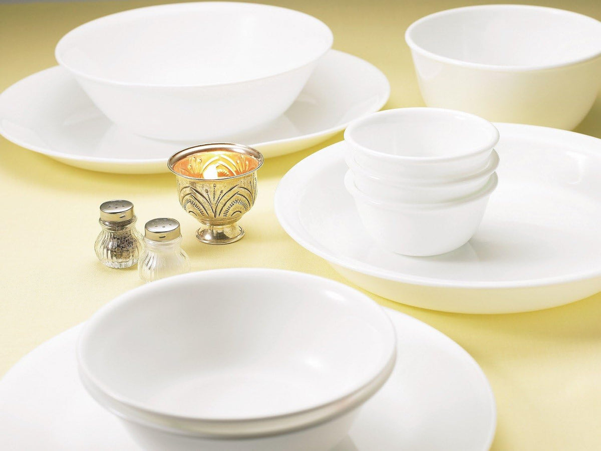 CORELLE CP-9626 Plate, Plate, Width 8.9 x Depth 8.9 x Height 2.6 inches (22.5 x 22.5 x 6.5 cm), Unbreakable, Lightweight, Winter Frost White, Square, Large Bowl, Set of 5