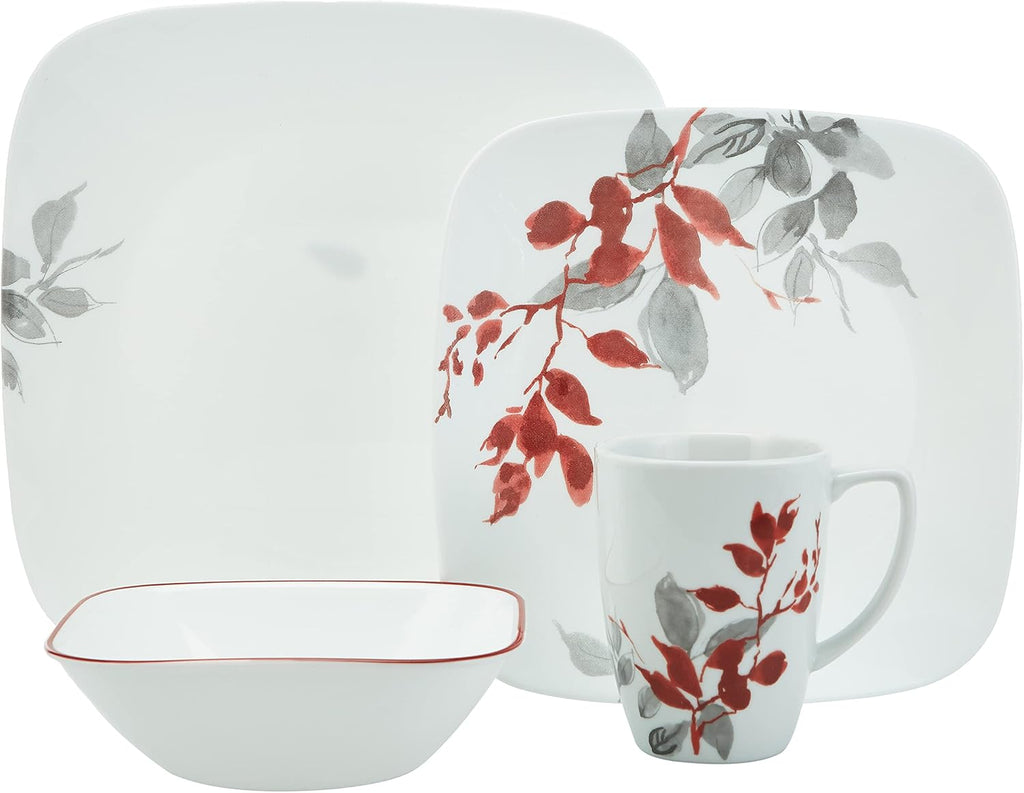 CORELLE Square Kyoto Leaves 16-pc Set