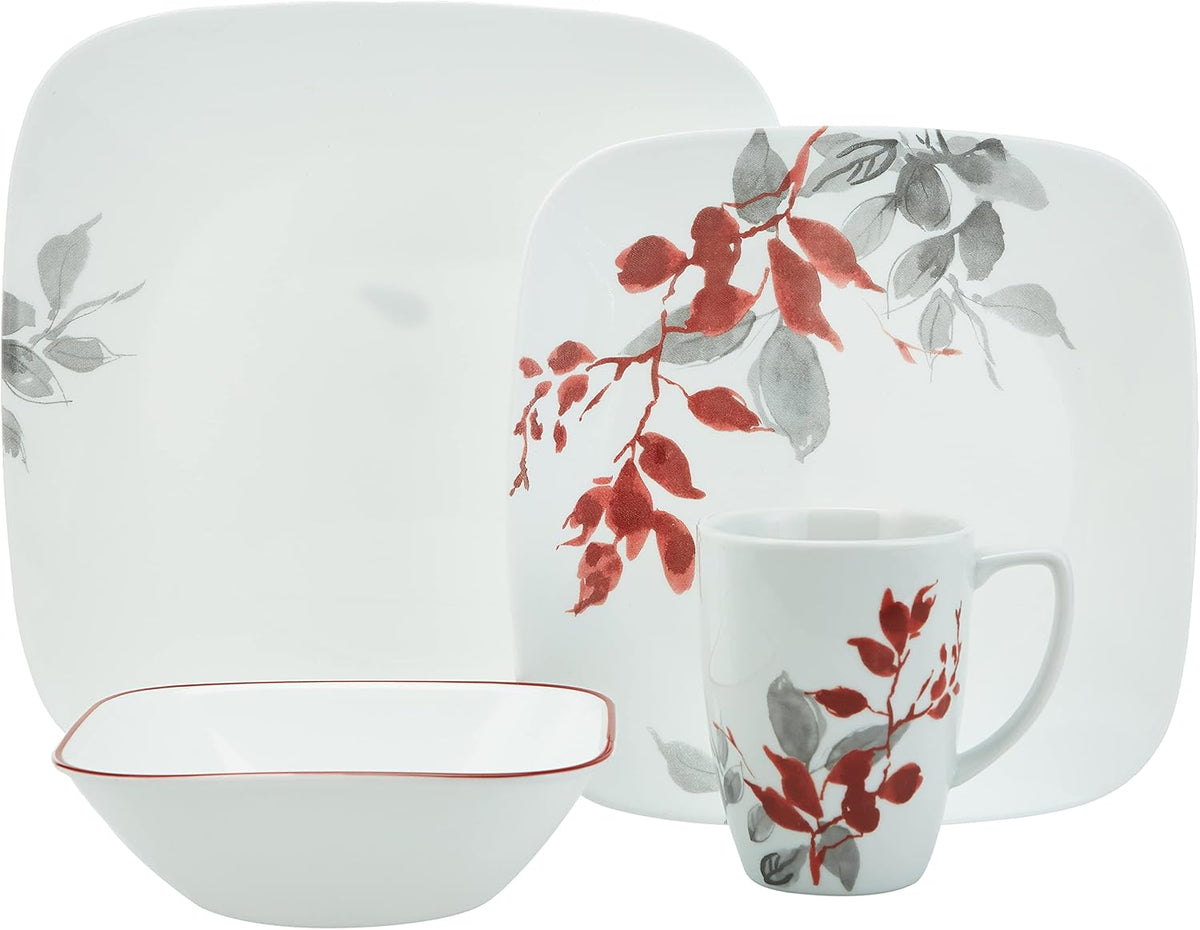 CORELLE Square Kyoto Leaves 16-pc Set