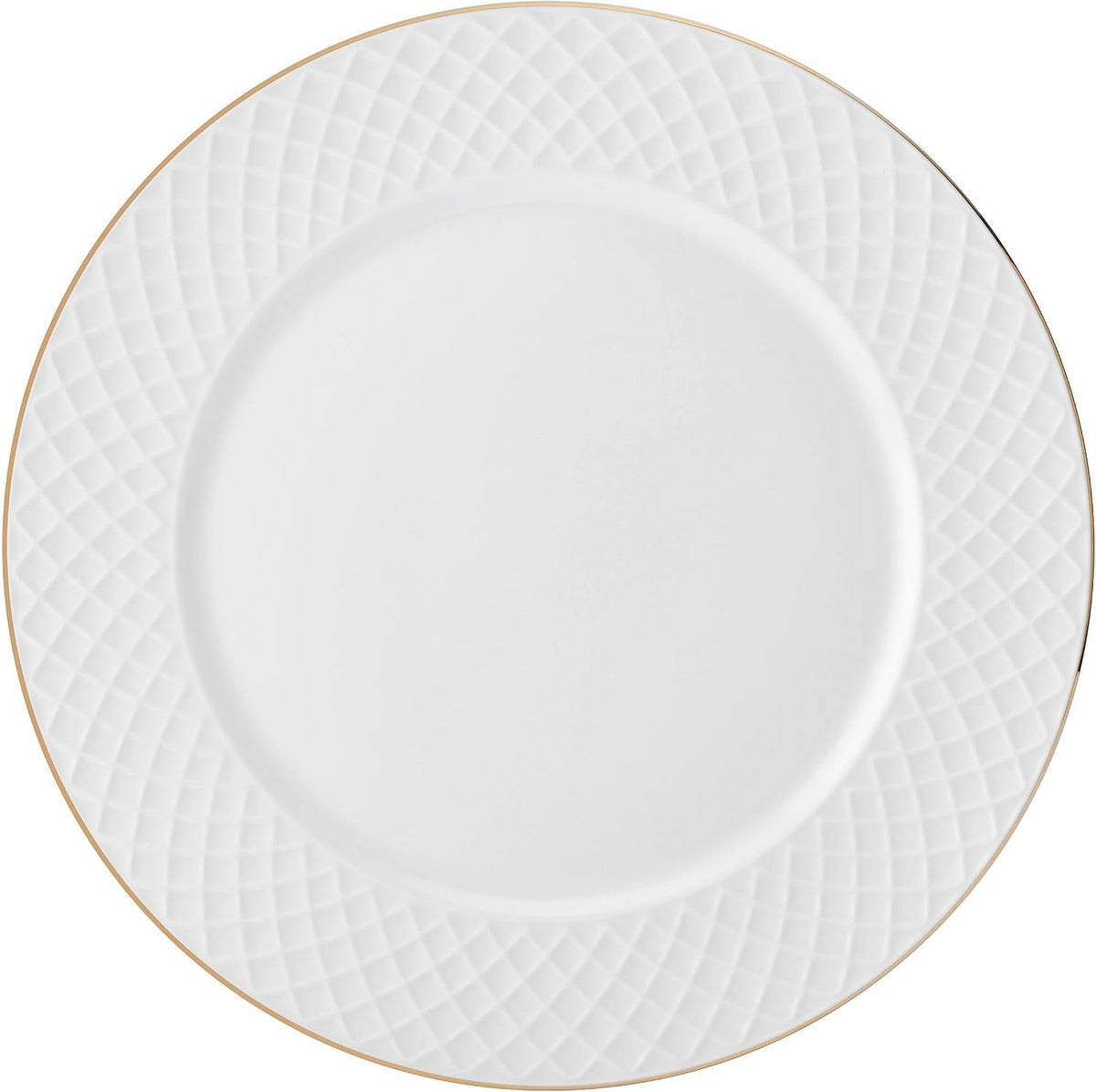 Mikasa Trellis Gold Rim Bone China Lightweight Chip Resistant 12 Piece Dinnerware Set, Service for 4