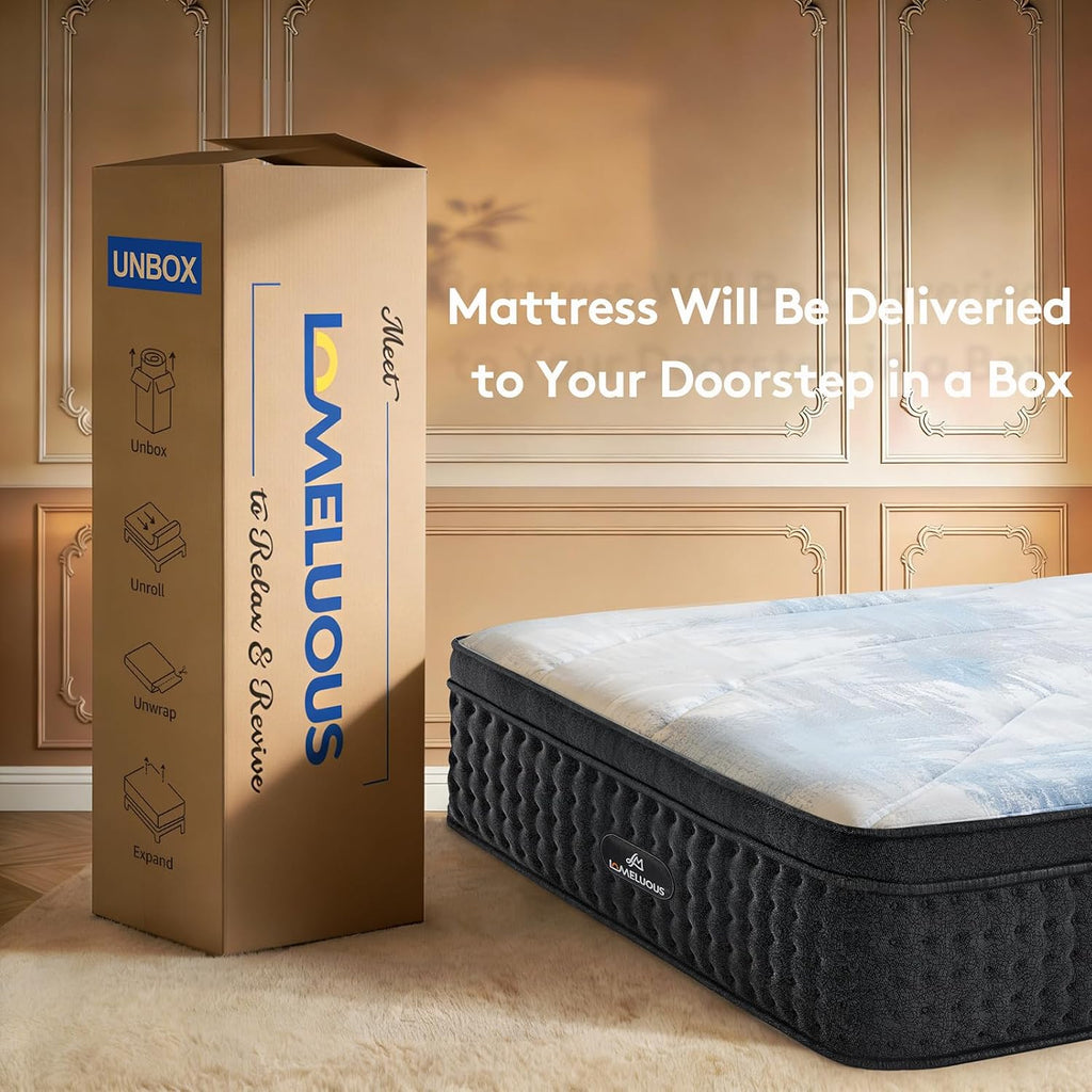 Twin XL Mattress, 14' XL Twin Size Mattress Hybrid with Premium Gel Memory Foam and Edge Support 7-Zone Pocket Springs, Motion Isolation & Pressure Relief, Medium Firm Comfort in a Box