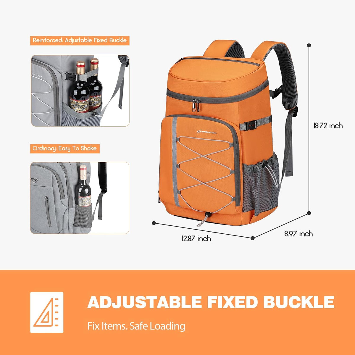 Maelstrom Cooler Backpack - 35/50 Can Insulated Soft Cooler Lunch Bag for Camping, Beach, Hiking & Shopping