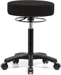 Perch Life Height Adjustable Stool | Medium Bench Height 20.5-28' | Black Vinyl