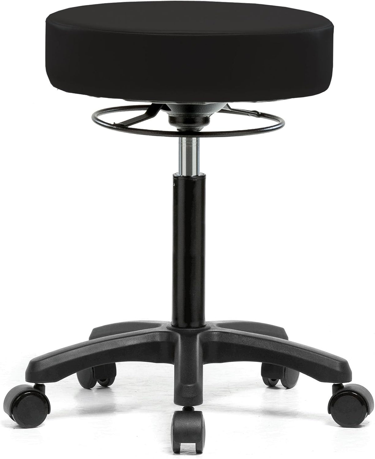 Perch Life Height Adjustable Stool | Medium Bench Height 20.5-28' | Black Vinyl