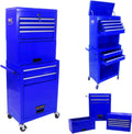 6-Drawer Tool Chest, 3-in-1 Rolling Tool Box with Detachable Top Toolbox & Key Lock,Tool Cabinet with Protective Liner & Universal Lockable Wheels,Metal Storage Cart for Garage,Workshop (Blue)