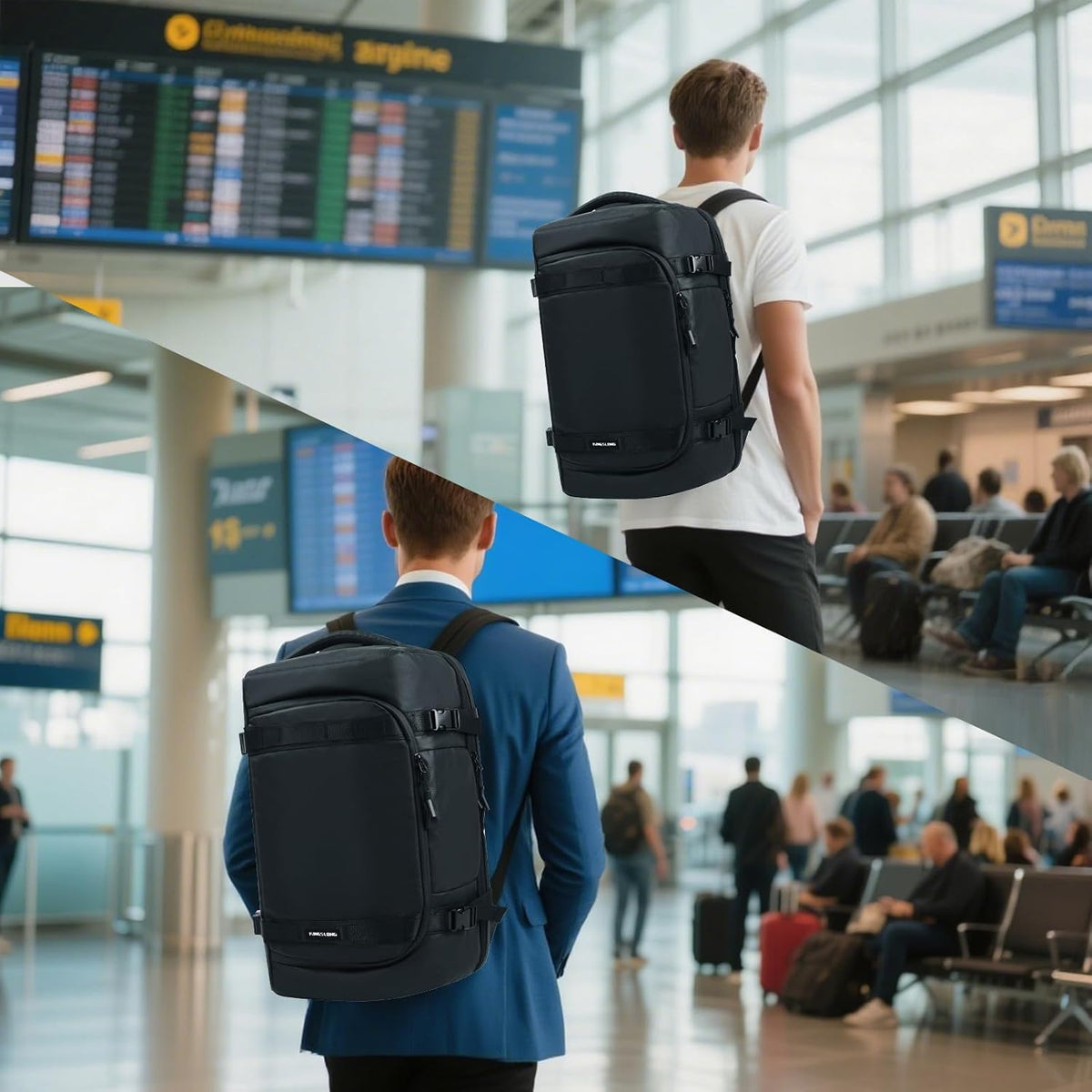 KINGSLONG Travel Carry Luggage Vacuum Backpack：60L Seal Compression Travel Expandable Vackpack Contains Pump (Portable Electric Air Pump Included)