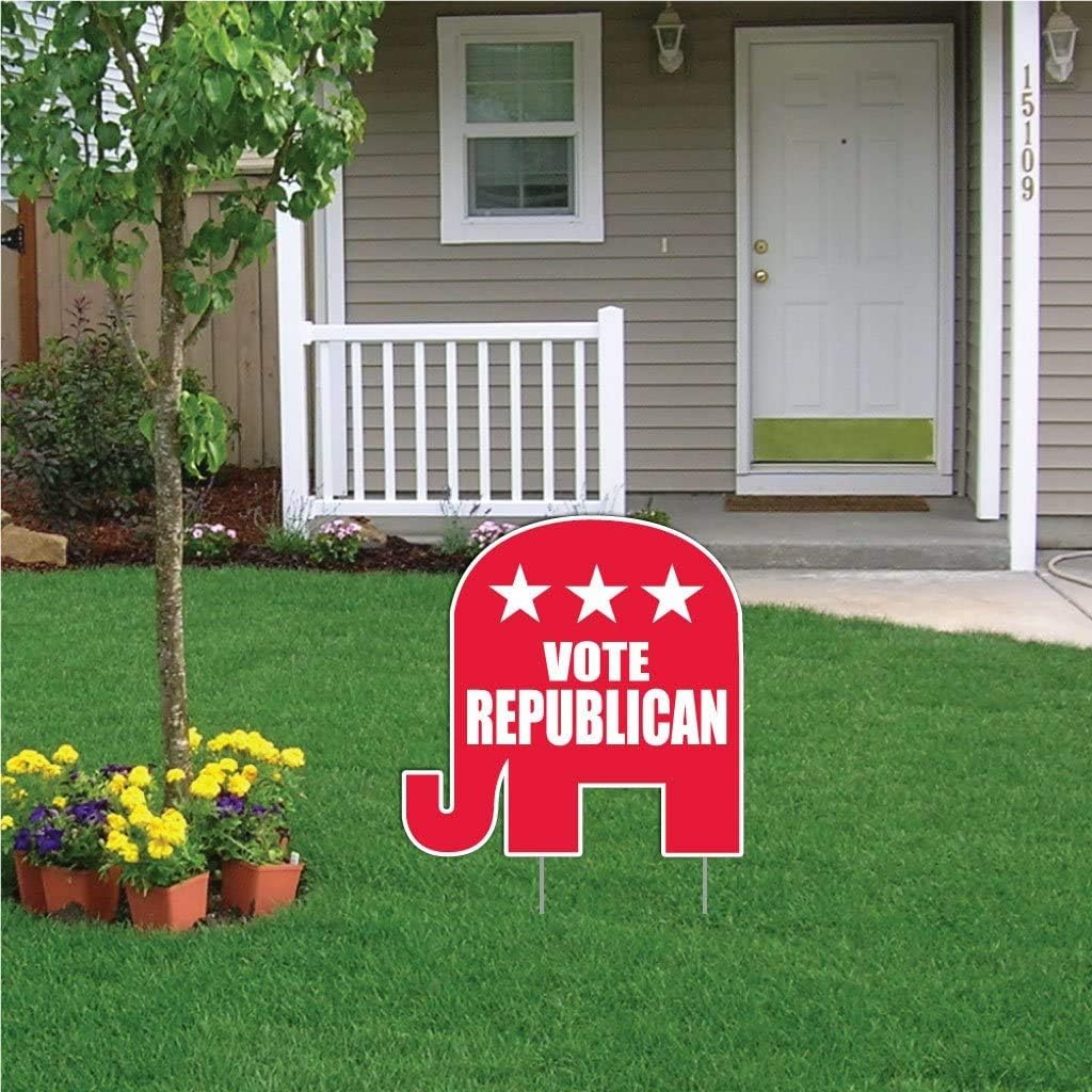 Vote Republican Elephant Shaped Yard Sign with 2 Stakes (500)