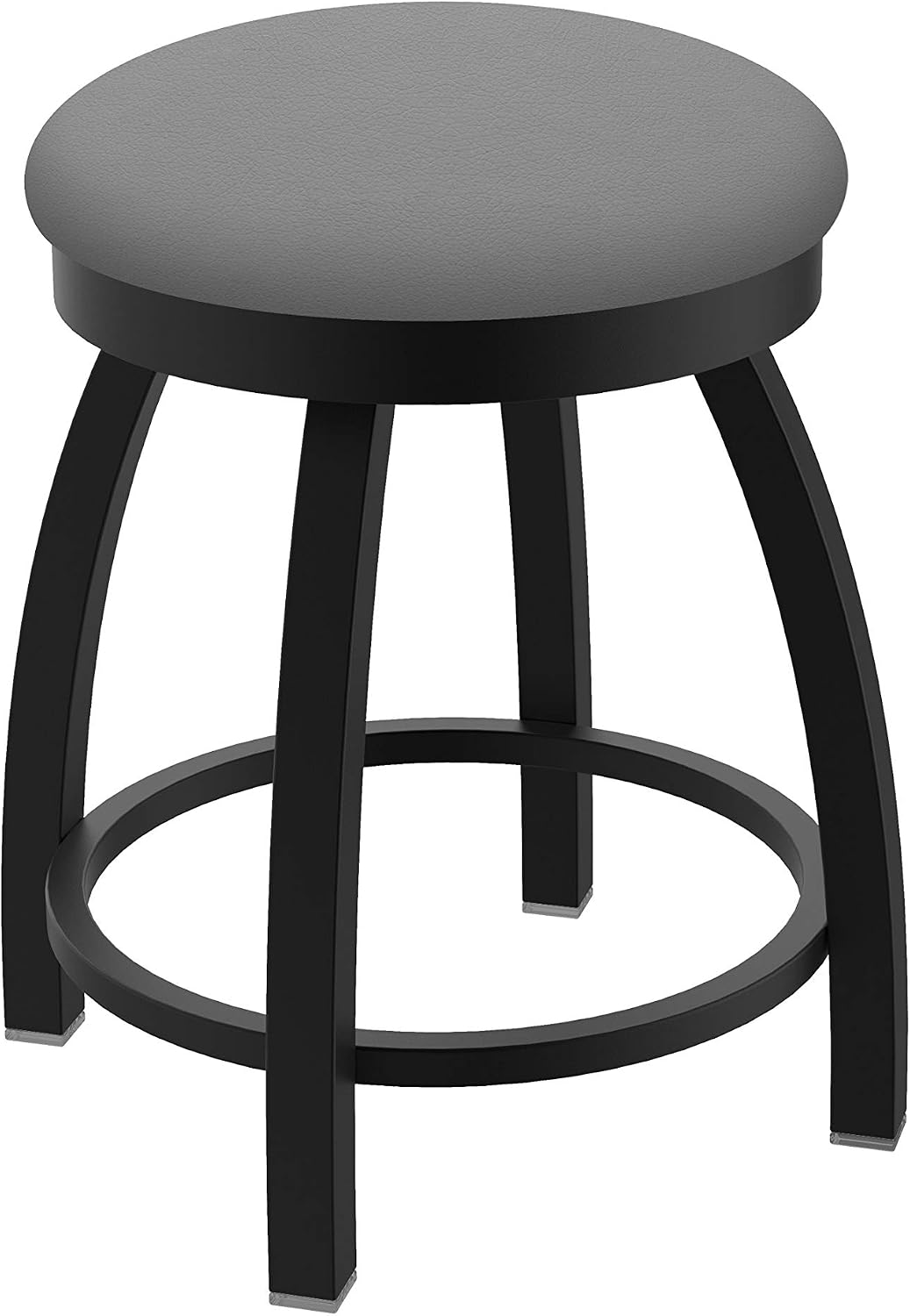 802 Misha 18' Swivel Vanity Stool with Black Wrinkle Finish and Canter Folkstone Grey Seat