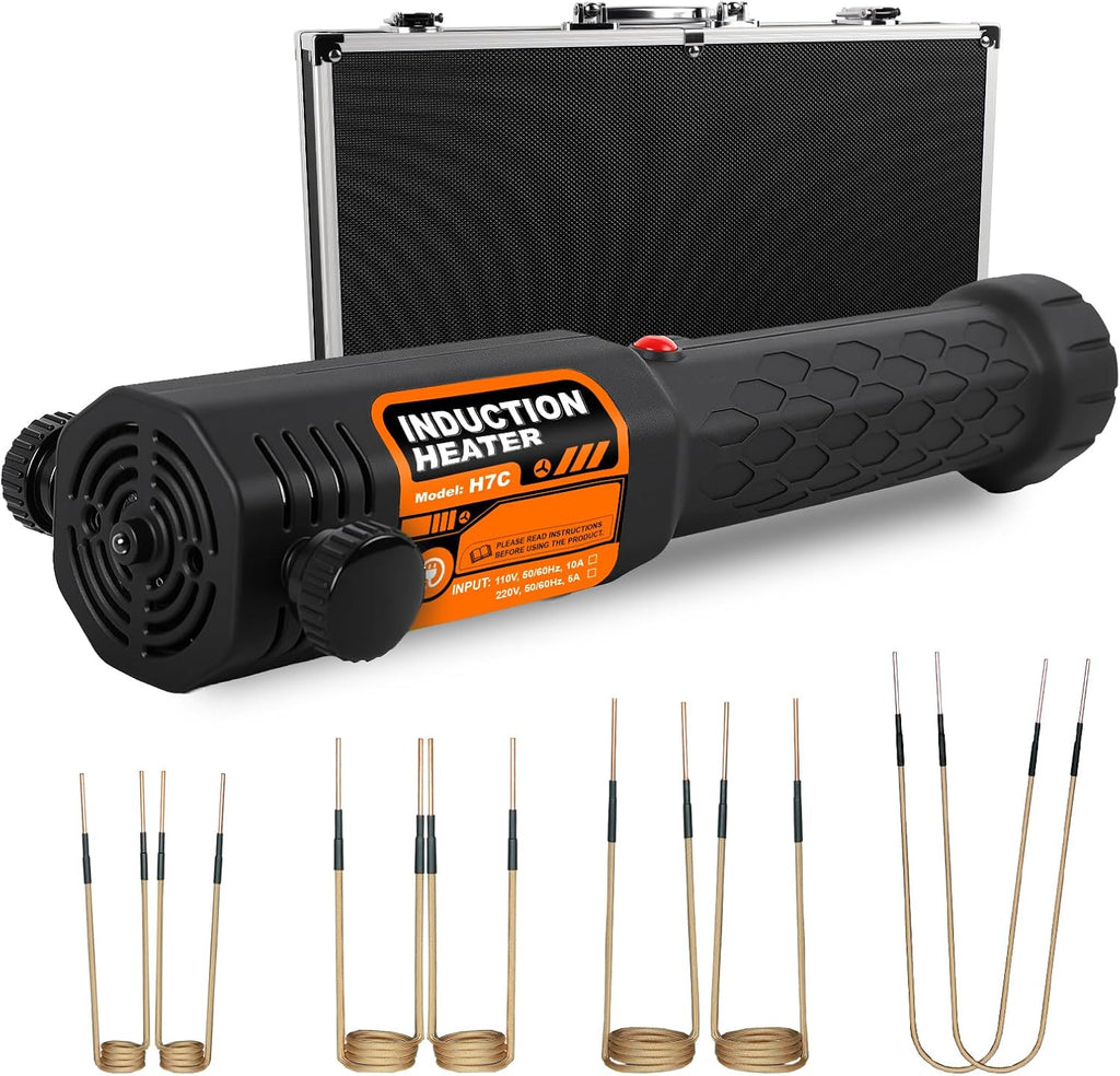 Induction Heater Bolt Removal, 1200W Induction Bolt Heater Tool with 8 Coils, Heat Stripped Bolt Remove for Rusted Nuts, Screws (Orange)