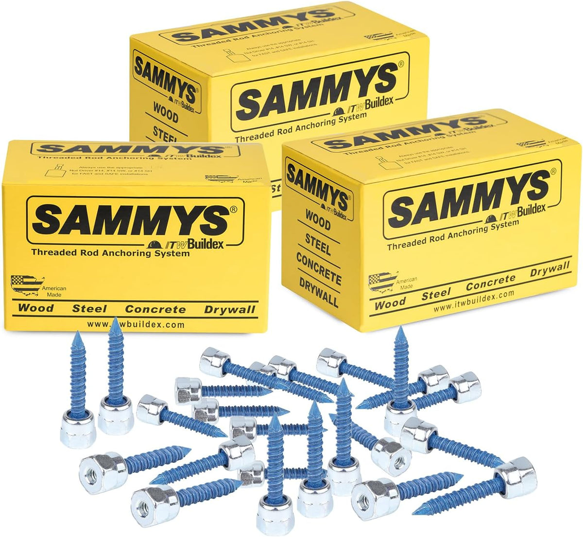 Everflow Sammys 8058957-75 CST 200 1/4 Inch Screw Vertically Threaded Rod Anchor Designed for Concrete Structure, Steel, Zinc Finish, Corrosion Resistance, 5/16 x 1-3/4 Inch Screw Length (Pack of 75)