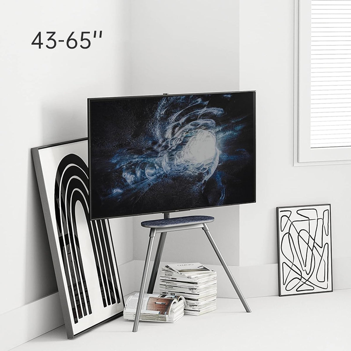 Universal TV Stand TV Stand 43'-65' Universal TV Stand Swivel Tall TV Stand Base Floor TV Stand Mount with Hidden Safety Rope and Wire Management Holds Up to 88 Lbs Monitor Desk Mount