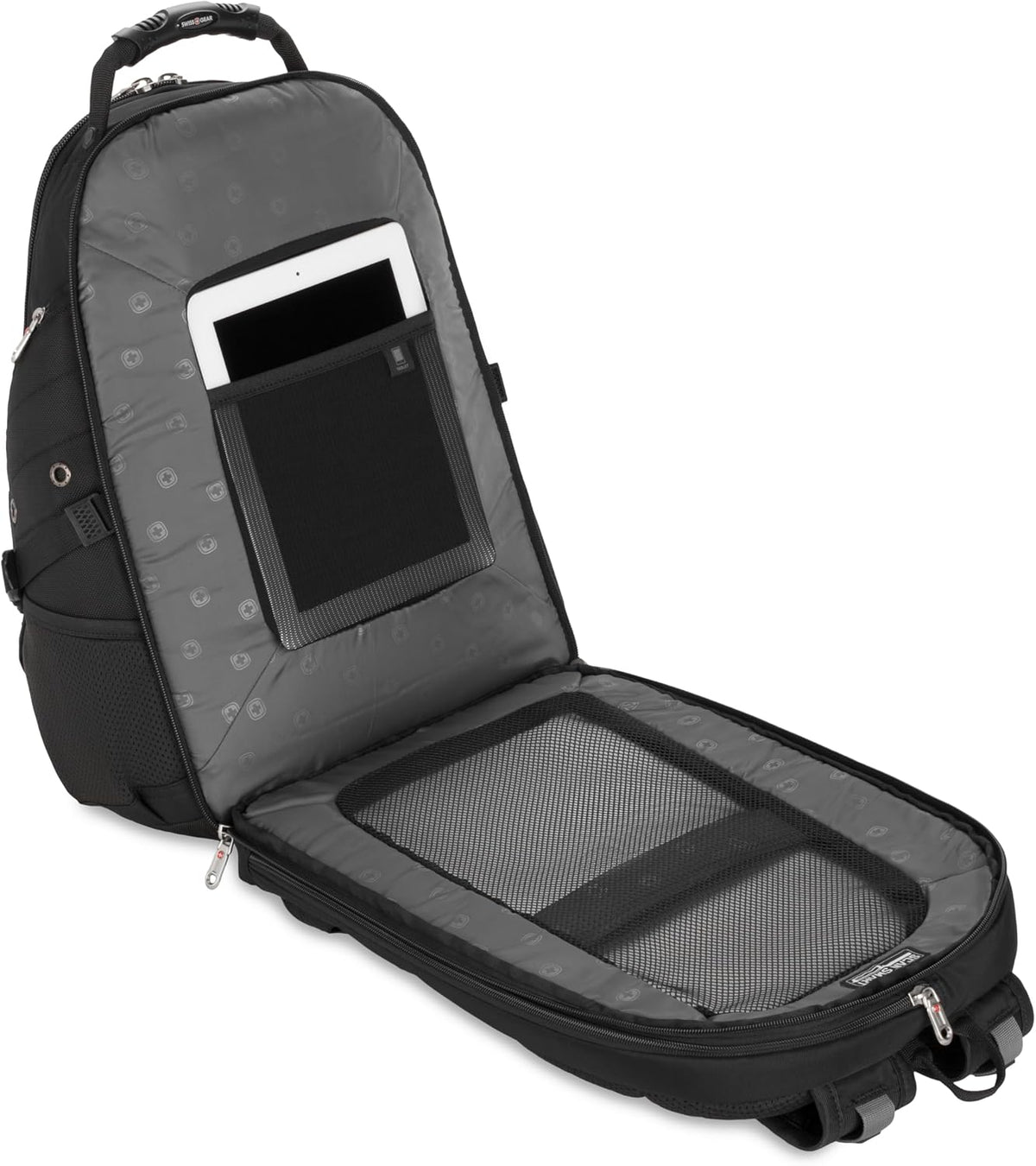 SWISSGEAR Sion 2-Piece Travel Set, Softside Expandable Carry-On Spinner Bundled with 1900 ScanSmart 17' Laptop Backpack with RFID Blocking & Tech Organization, Black