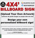 Custom Billboard Sign, Extra Large Yard Sign, 48 x 48 inch (4ft x 4ft), Outdoor, Weatherproof Corrugated Plastic (10)