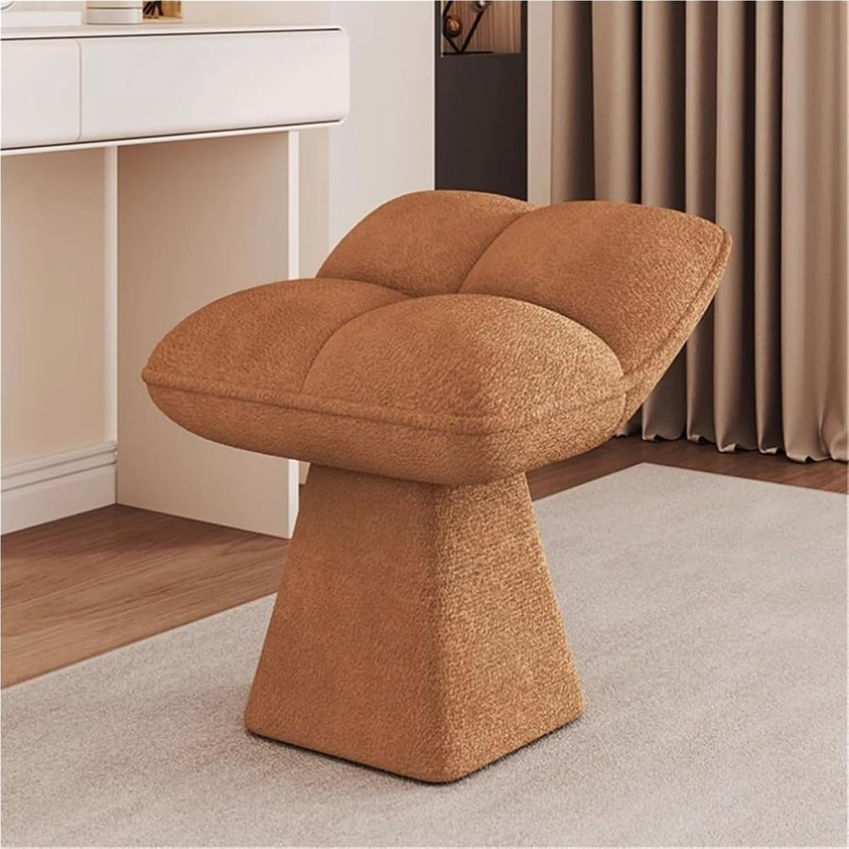 Upholstered Vanity Stool Accent Chair Makeup Chair Vanity Bench Ottoman Stools for Makeup Room Living Room,Ideal for Home