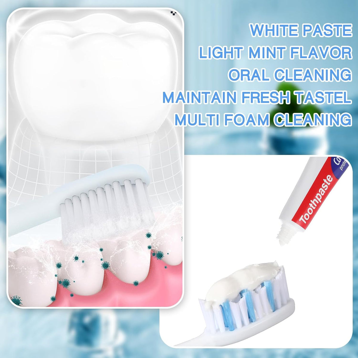1800 Pcs Mini Toothpaste Bulk Regular Clean Mint Toothpaste for Bad Breath, Helps Freshens Breath, Whitens Teeth Travel Size 0.18oz for Home Hotel Office School Camping