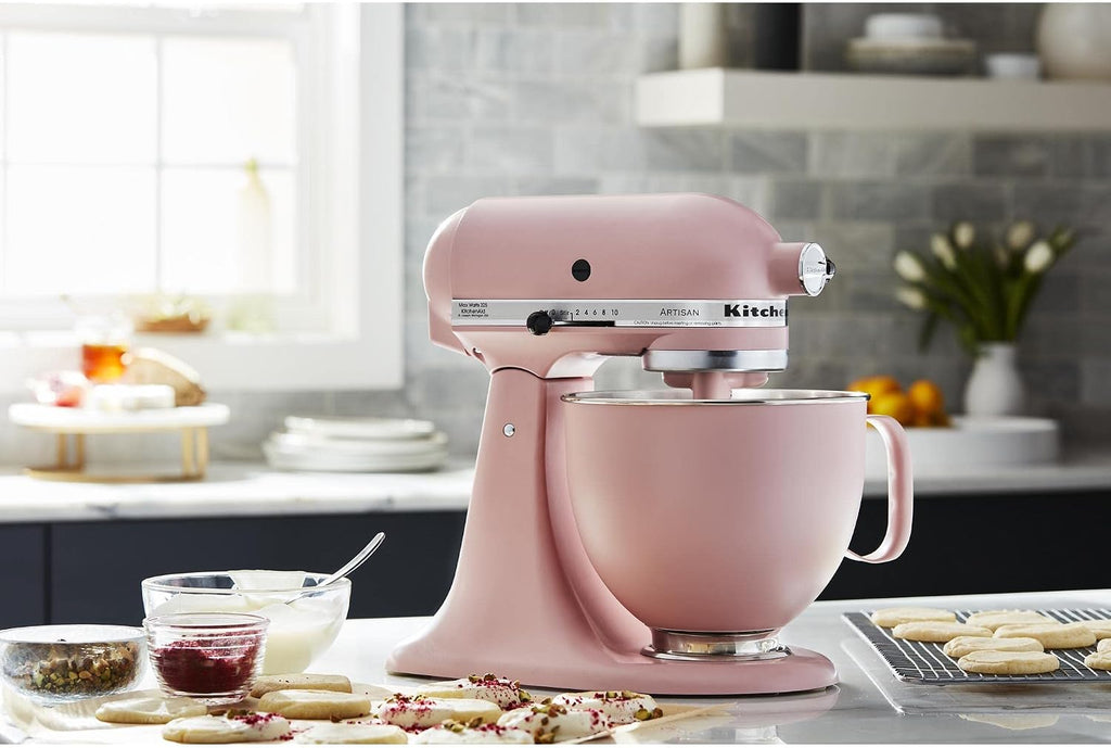 KitchenAid 5 Quart Stainless Steel Bowl for all 4.5-5 Quart Tilt-Head Stand Mixers KSM5SSBDR, Dried Rose