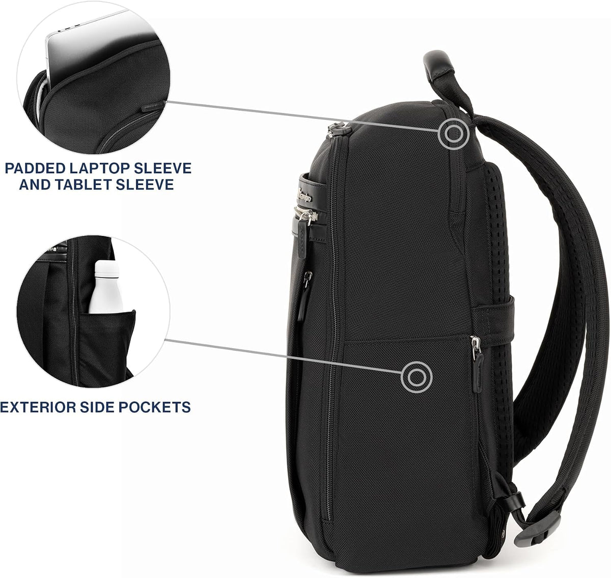 Travelpro Platinum Elite Slim Laptop Travel Backpack, Fits up to 16 Inch Laptop, Business, Water Resistant, Men and Women, Black
