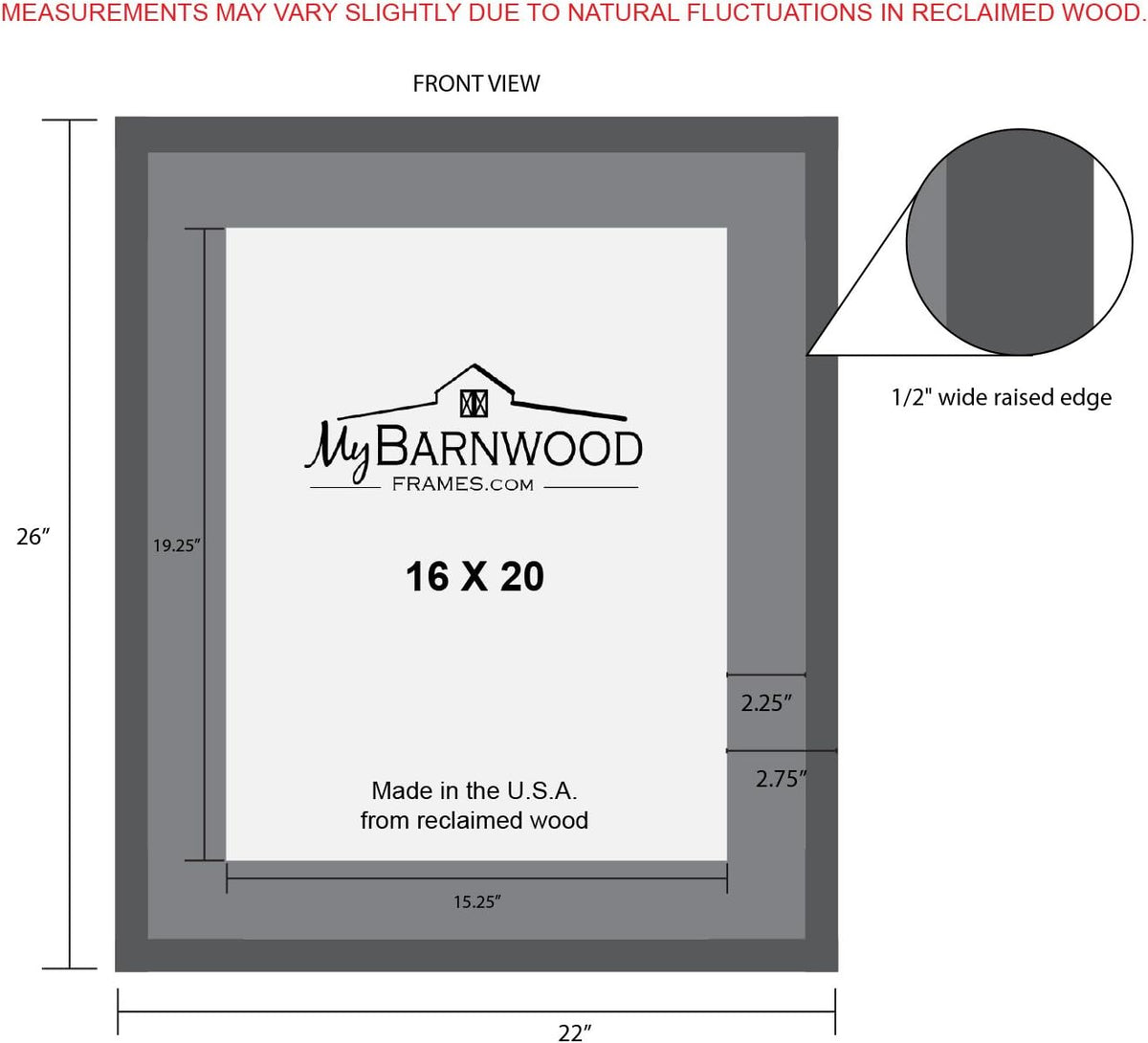 MyBarnwoodFrames- Lighthouse Series Reclaimed Barnwood 16x20' Picture Frame (2.75 Inch Frame Width)
