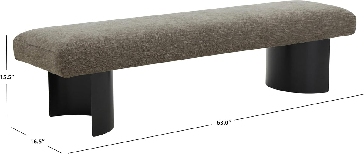SAFAVIEH Couture Collection Raelee Modern Contemporary Brown/Black Metal Legs Bench