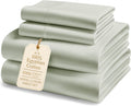 LANE LINEN 100% Egyptian Cotton Bed Sheets sábanas California King - 1000 Thread Count, Soft & Comfy Thick Bedding Sheets & Pillowcase Set, Machine Wash 15' Deep Pocket Cal King Sheet Set -Mineral