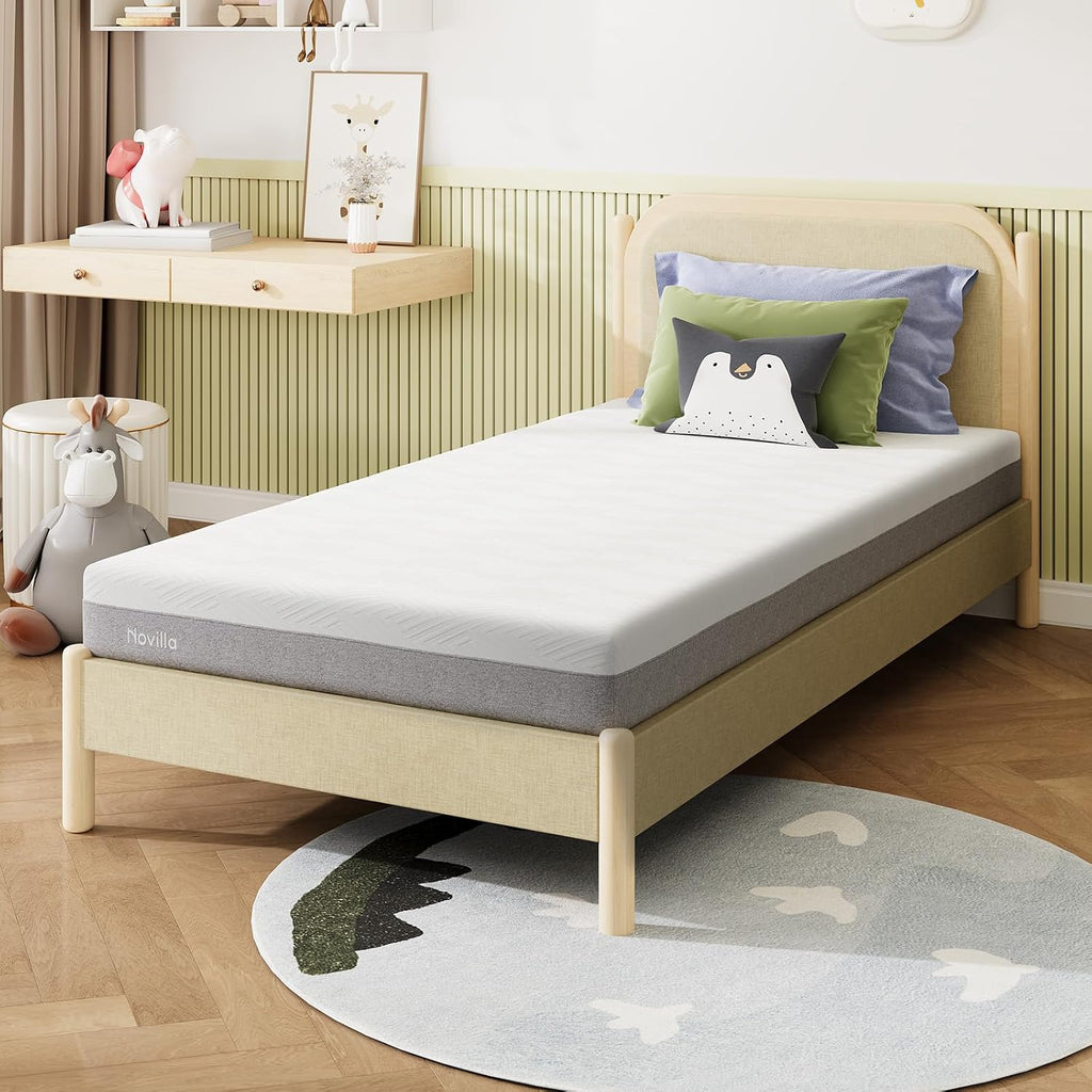 Novilla Bliss Mattress Twin, 6-Inch Gel Twin Size Memory Foam Mattress in a Box for Cool Night Sleep & Pressure Relief, Two Foam Layers for Spinal Alignment, CertiPUR-US Certified, Medium Firm Feel