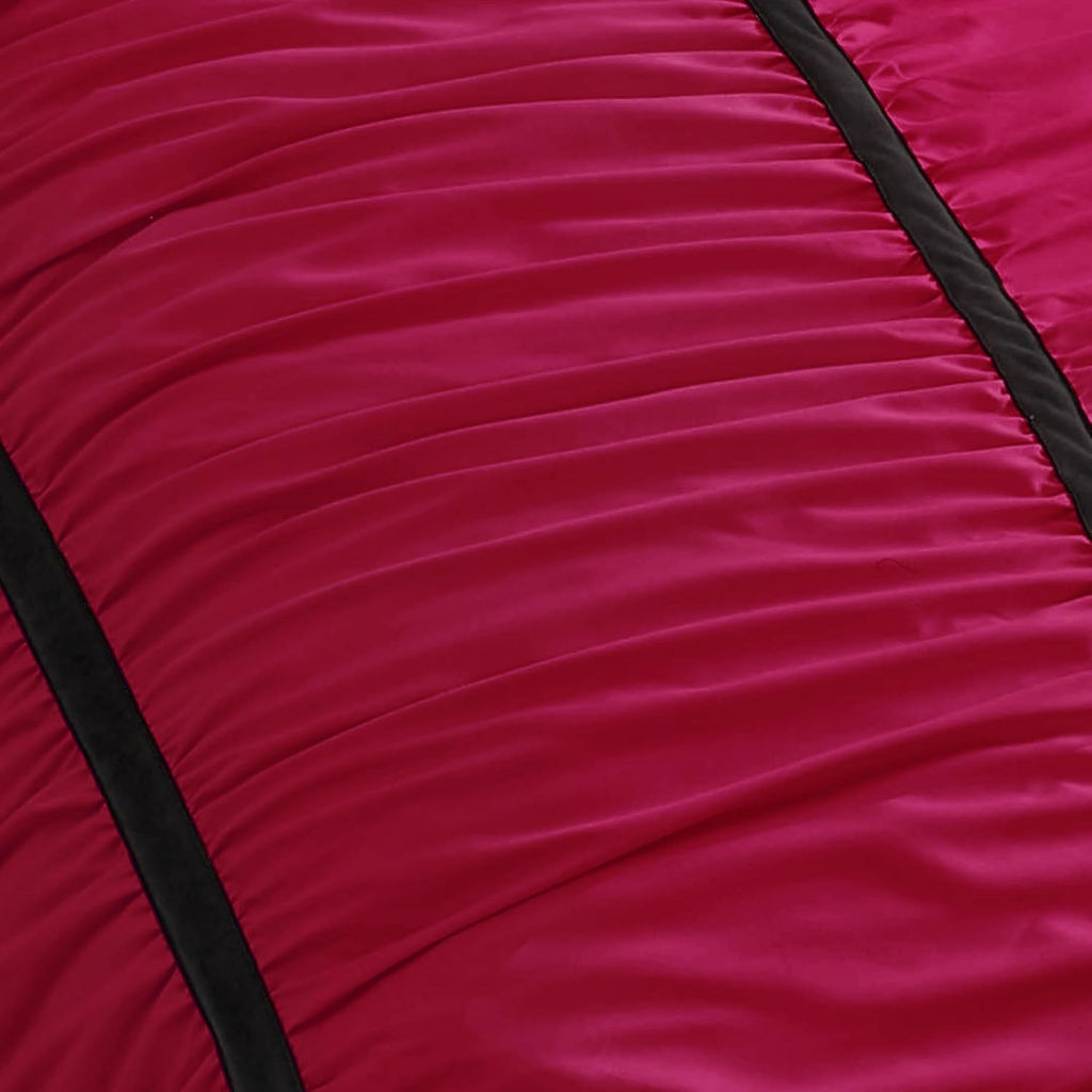 Juicy Couture Hot Pink Amelie Velvet Bows Ruched Twin/Twin XL Comforter Set - 2 Piece Stylish Bedding Ensemble
