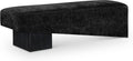 Meridian Furniture 22058Black Alora Collection Art Deco Bench with Soft Polyester Fabric, Black Finish Solid Wood Frame, 60.5' W x 18' D x 18' H, Black