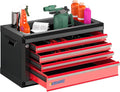 LARBANKE Portable 4-Drawer Tool Box with Lock&Keys,Tool Box with Multifunctional Countertop&Drawer Liner,with Special Connecting Rods to Combine with Same-Series 5& 7-Drawer Tool Chests for Larger One