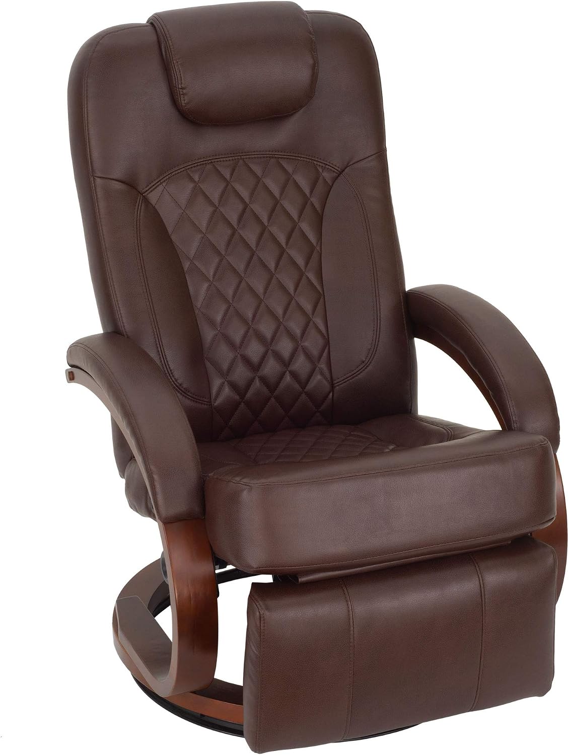 RecPro Nash 28' RV Euro Chair Recliner | Modern Design | RV Furniture | Swivel Base | Recliner Chair (2 Chairs, Mahogany)