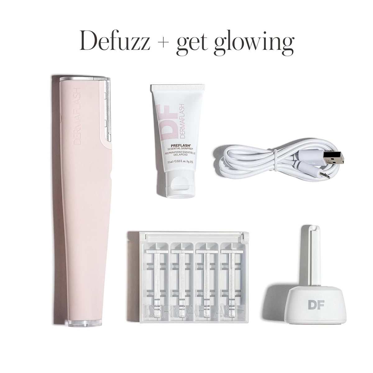 DERMAFLASH LUXE+ Sonic Dermaplaning Tool for Face Peach Fuzz Removal, Anti-Aging and Exfoliation